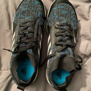 adidas Black and Blue Knit Athletic Sneakers